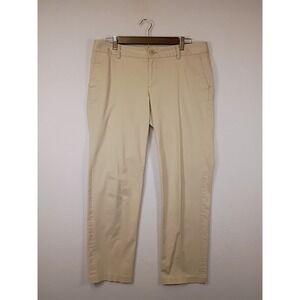 Classic Preppy Eddie Bauer Womens Size 8 Khaki Beige Stretch Straight Leg Chinos